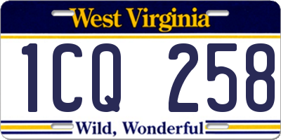 WV license plate 1CQ258