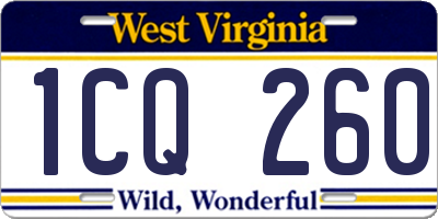 WV license plate 1CQ260