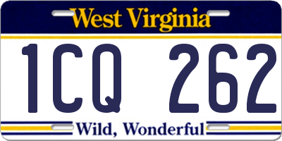 WV license plate 1CQ262