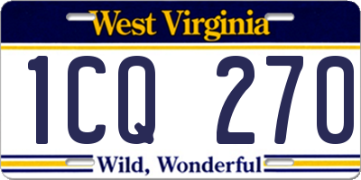 WV license plate 1CQ270