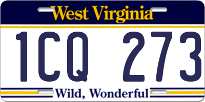 WV license plate 1CQ273