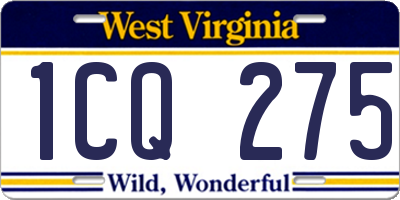 WV license plate 1CQ275