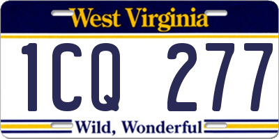 WV license plate 1CQ277