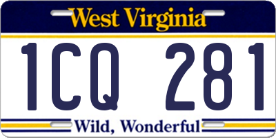 WV license plate 1CQ281