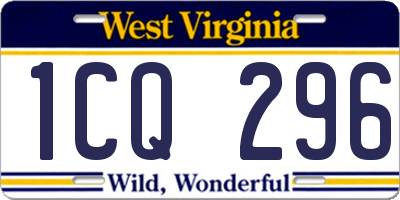 WV license plate 1CQ296