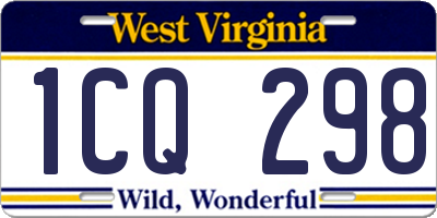 WV license plate 1CQ298