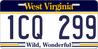 WV license plate 1CQ299