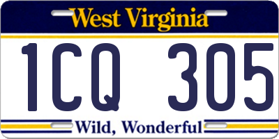 WV license plate 1CQ305