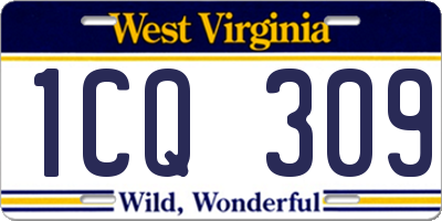 WV license plate 1CQ309