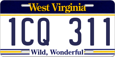 WV license plate 1CQ311