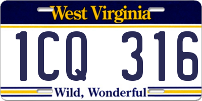WV license plate 1CQ316