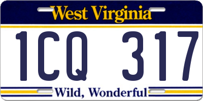 WV license plate 1CQ317