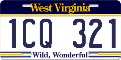 WV license plate 1CQ321
