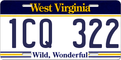 WV license plate 1CQ322