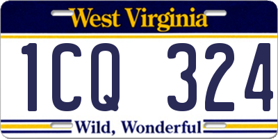 WV license plate 1CQ324
