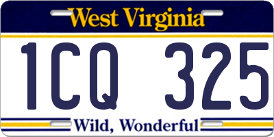 WV license plate 1CQ325