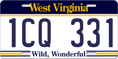 WV license plate 1CQ331