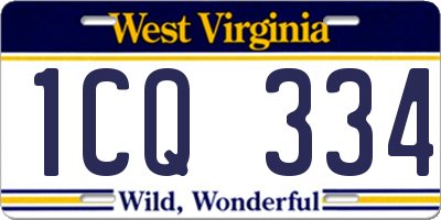 WV license plate 1CQ334