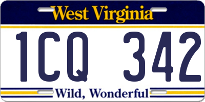 WV license plate 1CQ342