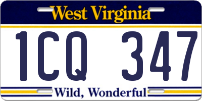WV license plate 1CQ347