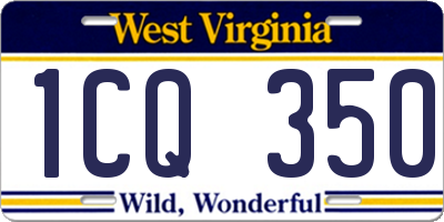 WV license plate 1CQ350