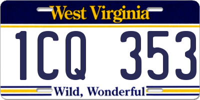 WV license plate 1CQ353