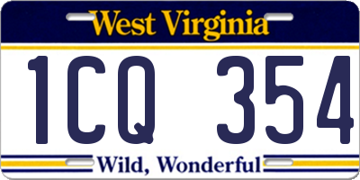 WV license plate 1CQ354