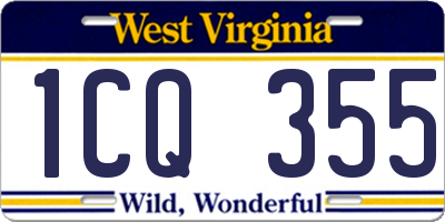 WV license plate 1CQ355