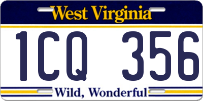 WV license plate 1CQ356