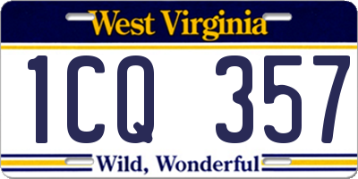 WV license plate 1CQ357
