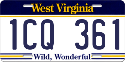 WV license plate 1CQ361
