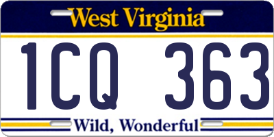 WV license plate 1CQ363