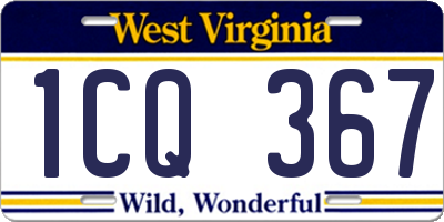 WV license plate 1CQ367