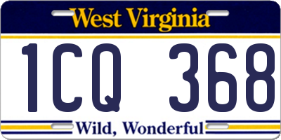 WV license plate 1CQ368