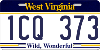 WV license plate 1CQ373