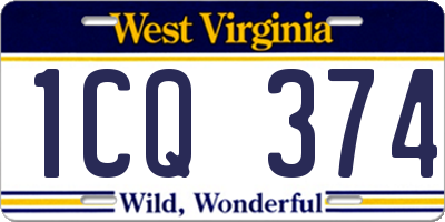 WV license plate 1CQ374