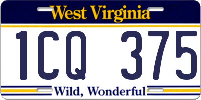 WV license plate 1CQ375