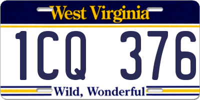 WV license plate 1CQ376