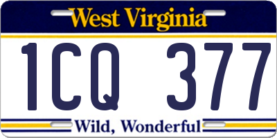 WV license plate 1CQ377