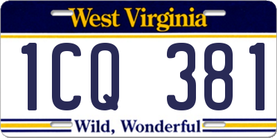WV license plate 1CQ381
