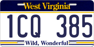 WV license plate 1CQ385