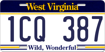WV license plate 1CQ387