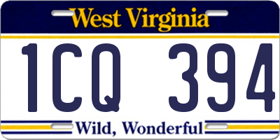 WV license plate 1CQ394