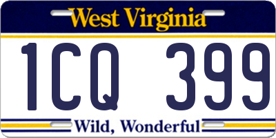 WV license plate 1CQ399