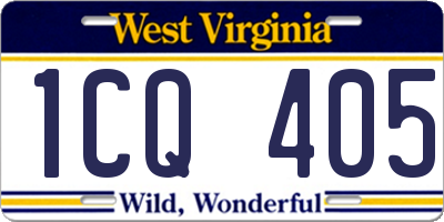 WV license plate 1CQ405