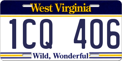 WV license plate 1CQ406