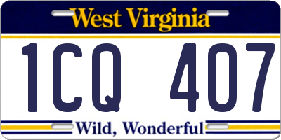 WV license plate 1CQ407
