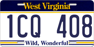 WV license plate 1CQ408