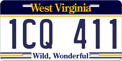 WV license plate 1CQ411