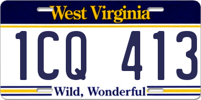 WV license plate 1CQ413